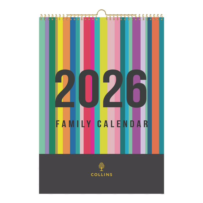 Edge Rainbow Wall Calendar Year 2026 Diary/Planner, Month to View, A3 Wiro Hanger
