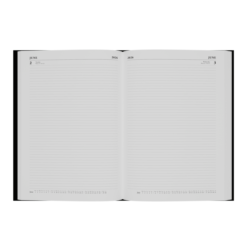 Essential Calendar Year 2026 Diary/Planner, Day to Page, A4 Hard Cover