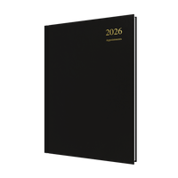Essential Calendar Year 2026 Diary/Planner, Day to Page with Appointments, A4 Hard Cover