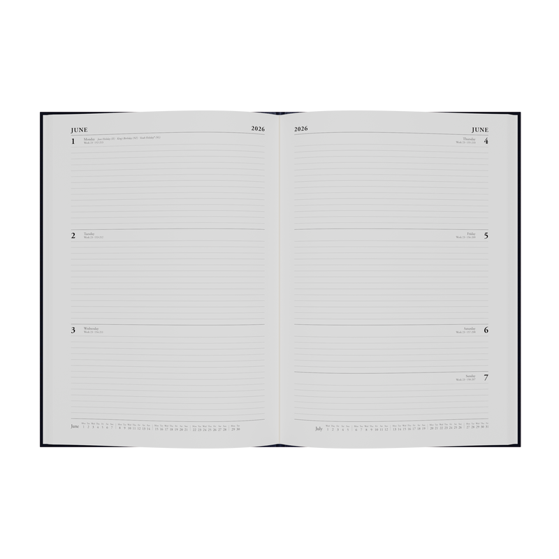 Essential Calendar Year 2026 Diary/Planner, Week to View, A4 Hard Cover