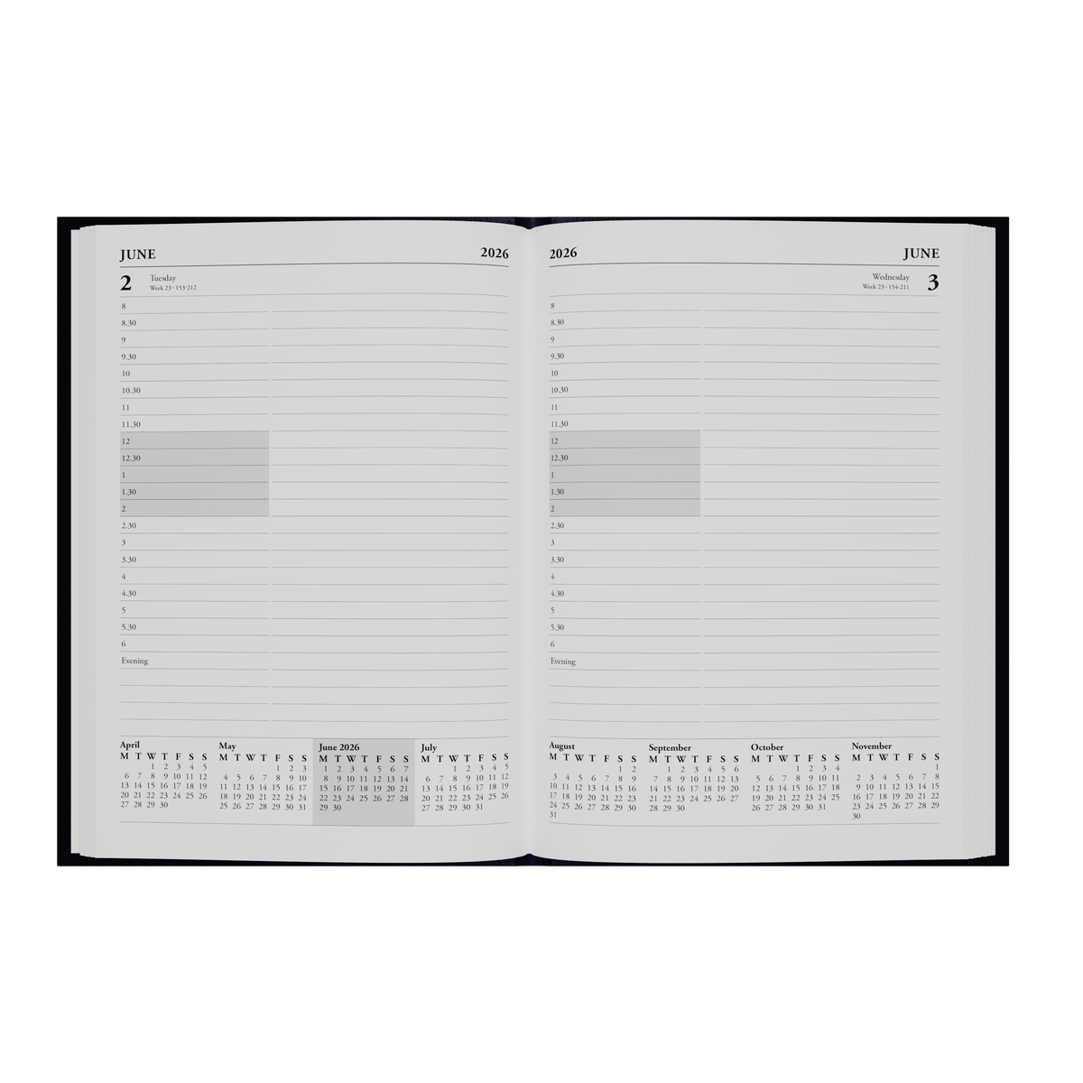 Essential Calendar Year 2026 Diary/Planner, Day to Page with Appointments, A5 Hard Cover