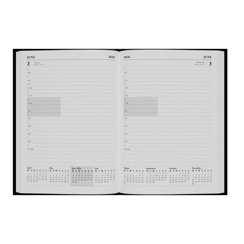 Essential Calendar Year 2026 Diary/Planner, Day to Page with Appointments, A5 Hard Cover