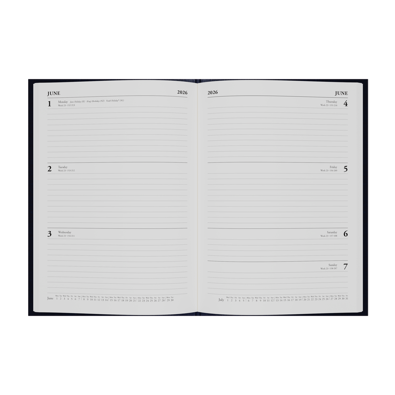 Essential Calendar Year 2026 Diary/Planner, Week to View, A5 Hard Cover