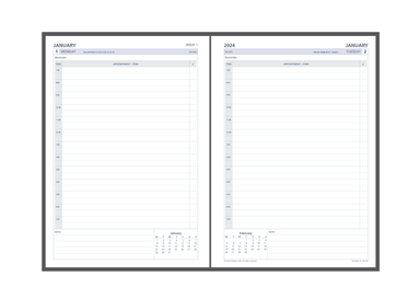 Day Planner Refill 2024 - Daily Dated (one year), Size A4 A4 (297 x 210mm)