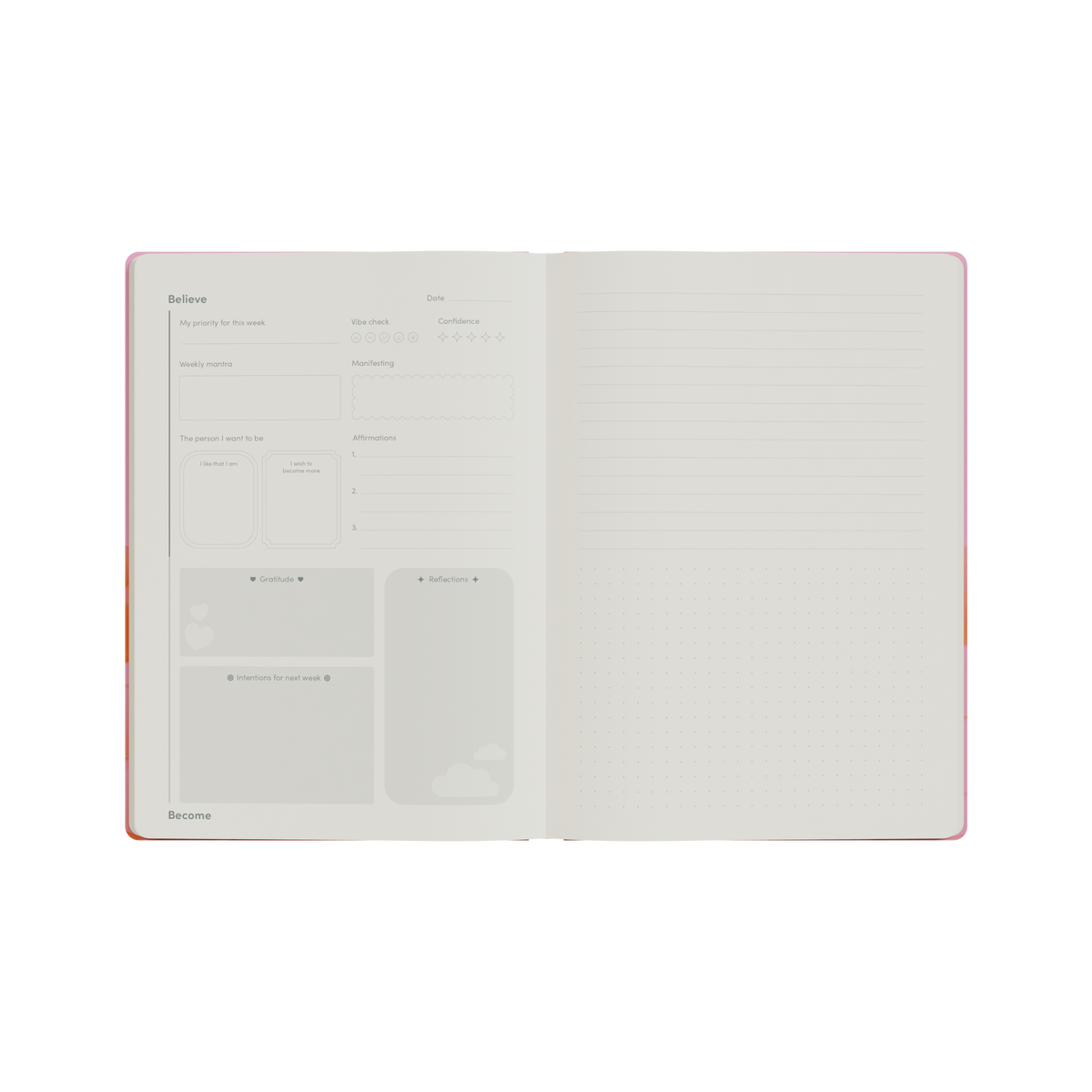 Jumble and Co. - Believe and Become Manifestation Journal, A5 - Pink