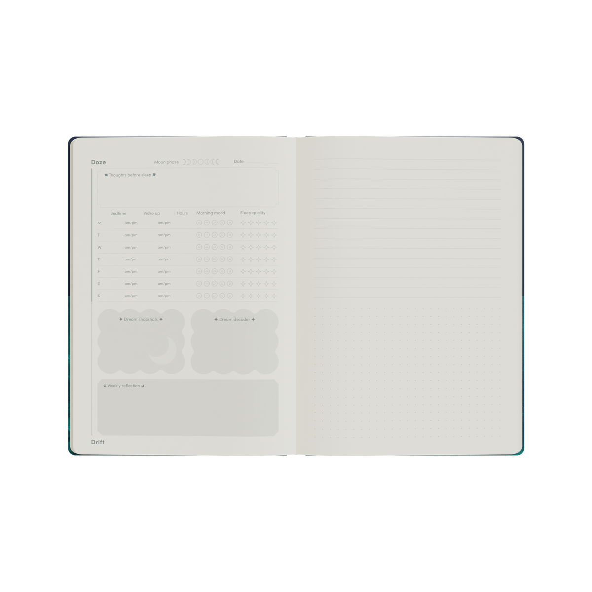 Jumble and Co. - Doze and Drift Sleep Journal, A5 - Black