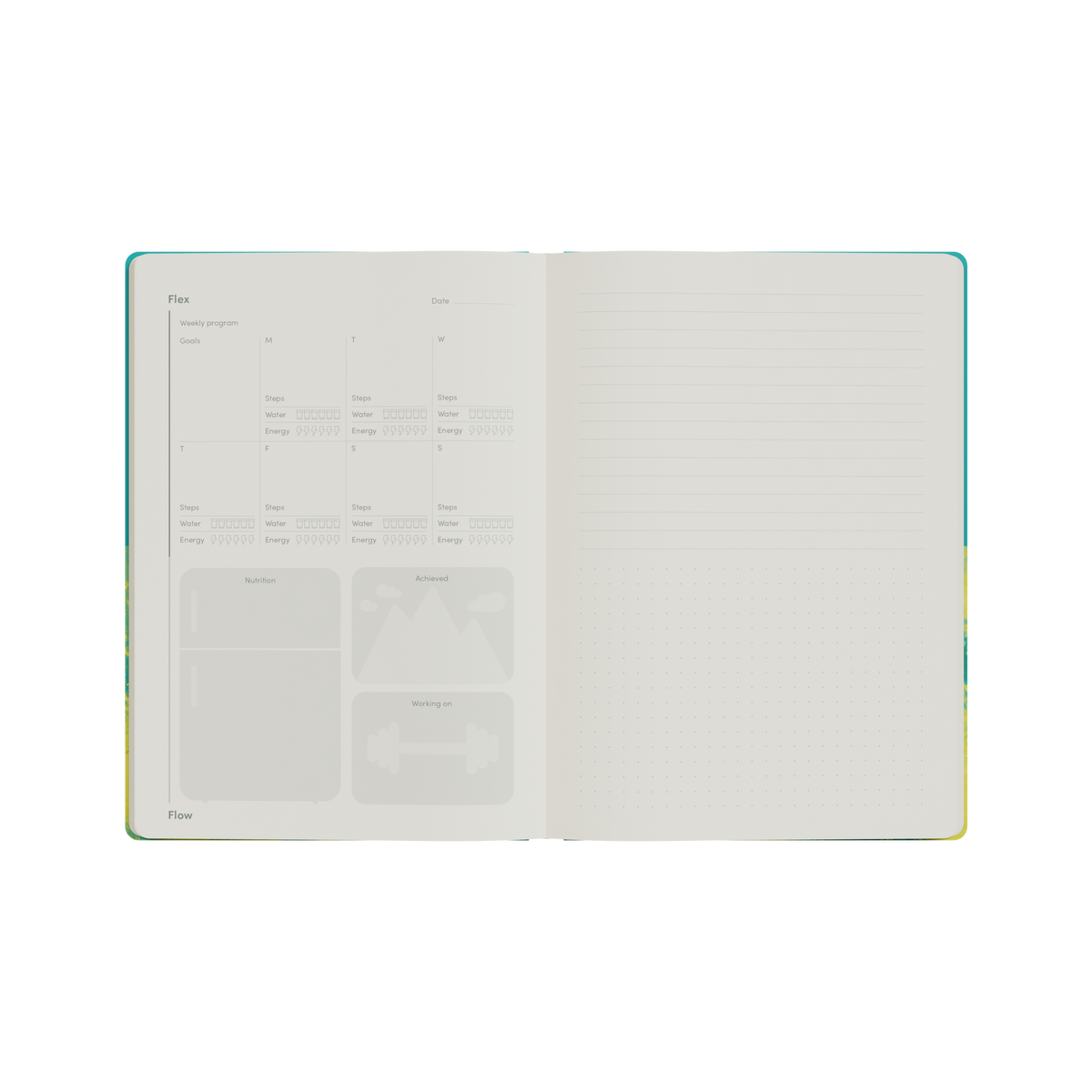 Jumble and Co. - Flex and Flow Fitness Journal, A5 - Teal