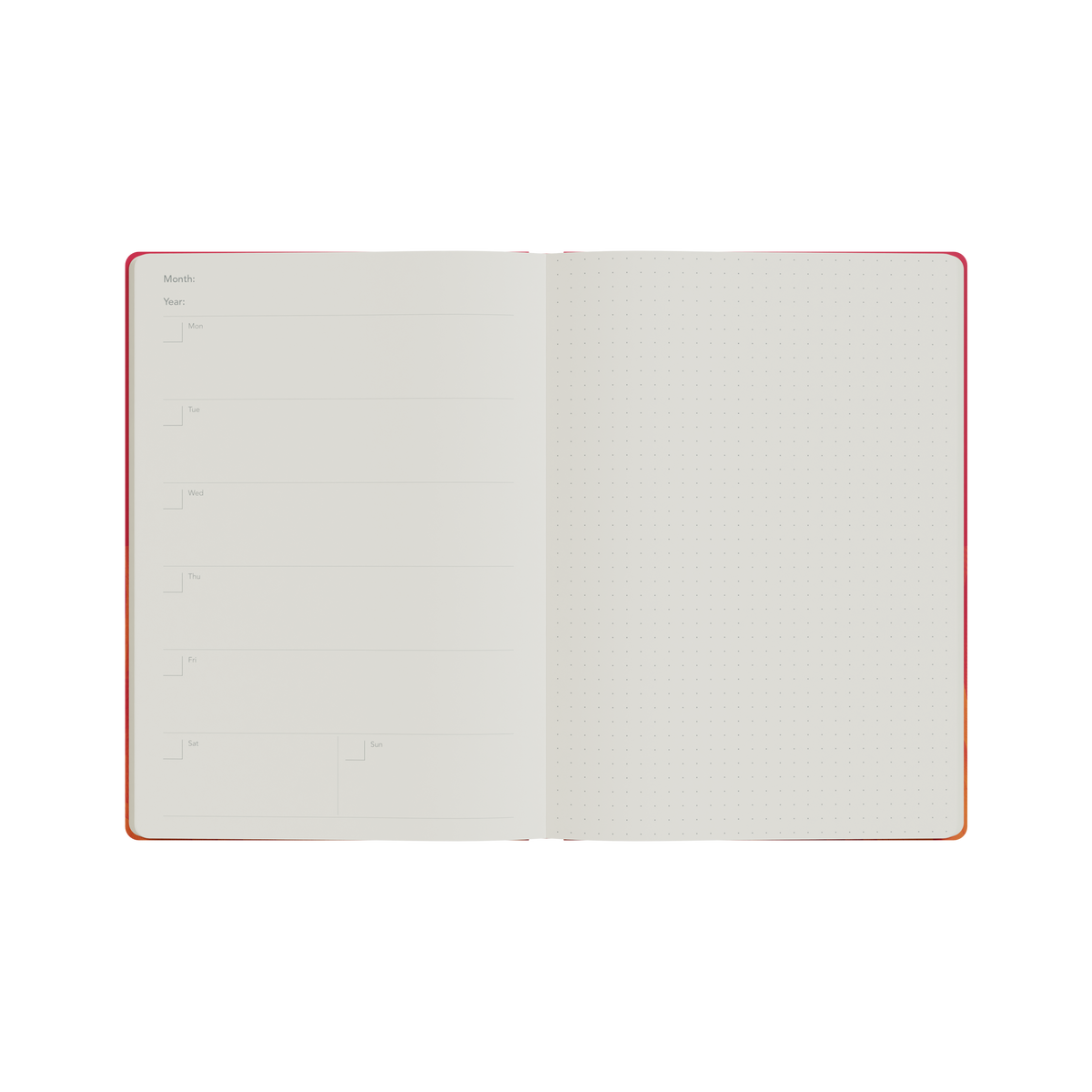 Jumble and Co. - Plan and Ponder Undated, Week to View, A5 - Red