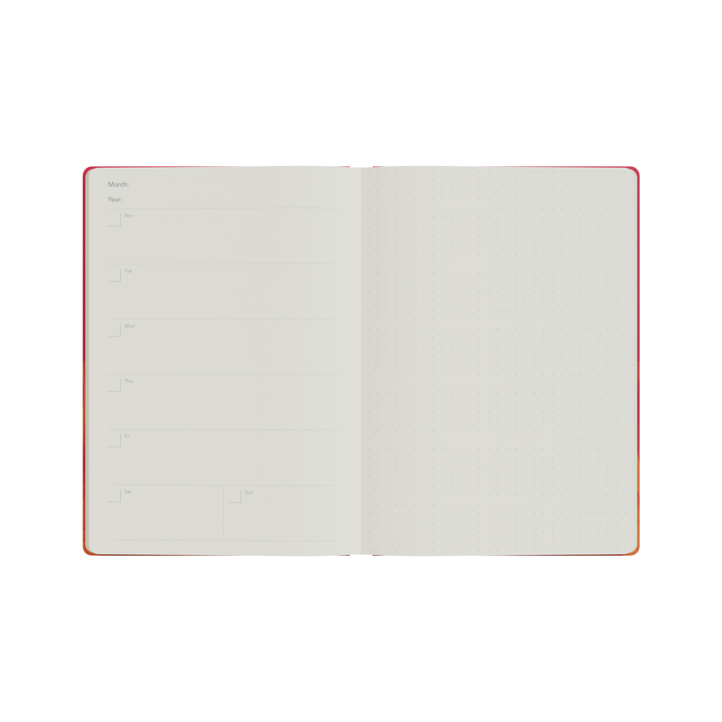 Jumble and Co. - Plan and Ponder Undated, Week to View, A5 - Red