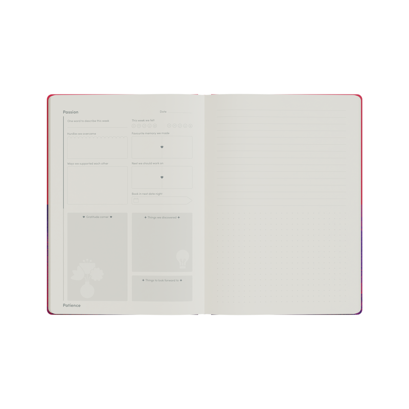 Jumble and Co. - Passion and Patience Relationship Journal, A5 - Red