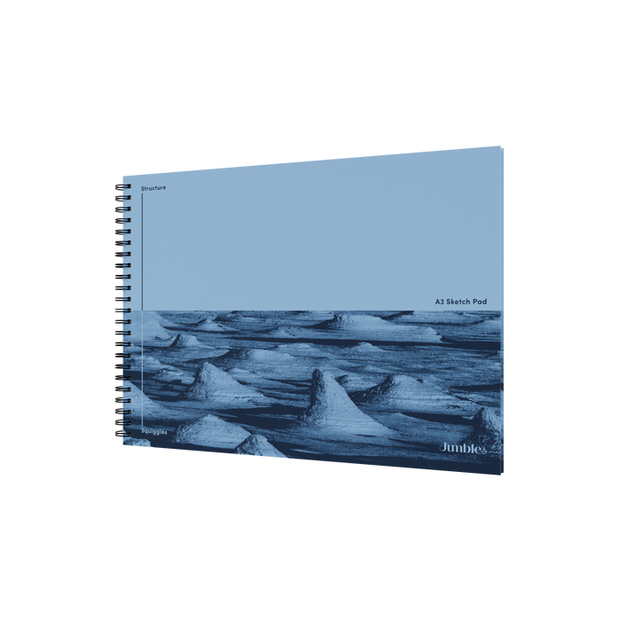 Jumble and Co. - Structure and Squiggles Sketch Pad, A3 - Blue