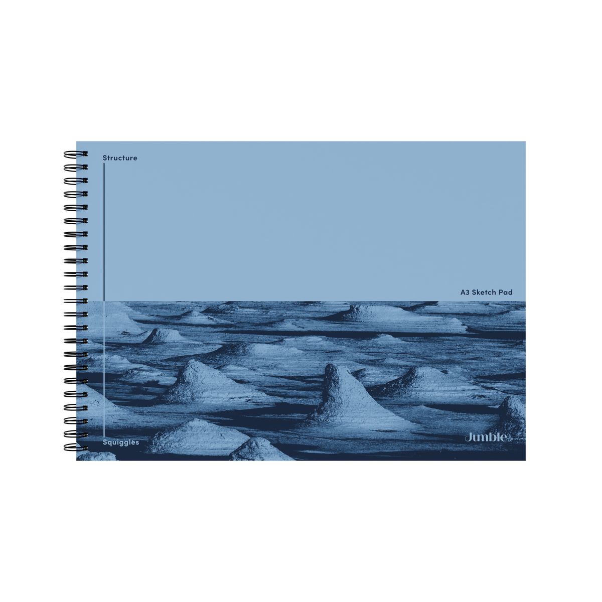 Jumble and Co. - Structure and Squiggles Sketch Pad, A3 - Blue