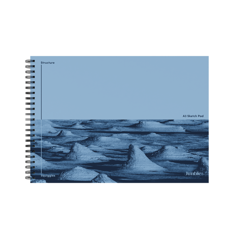 Jumble and Co. - Structure and Squiggles Sketch Pad, A3 - Blue