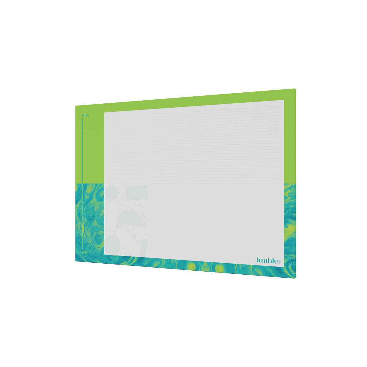 Jumble and Co. - Wise and Wild Jotter Pad, A3 - Green