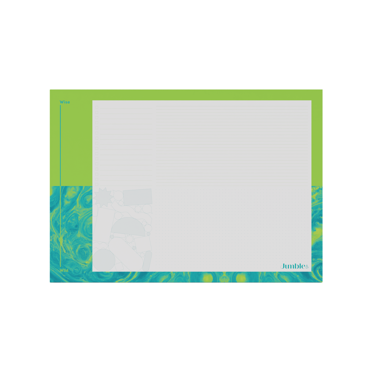 Jumble and Co. - Wise and Wild Jotter Pad, A3 - Green
