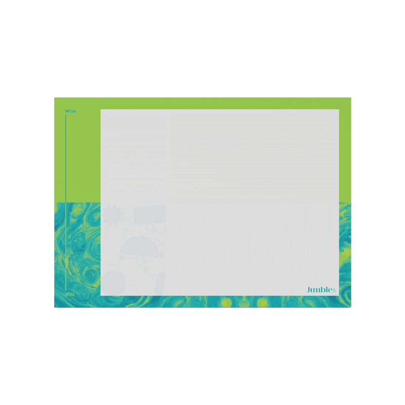 Jumble and Co. - Wise and Wild Jotter Pad, A3 - Green
