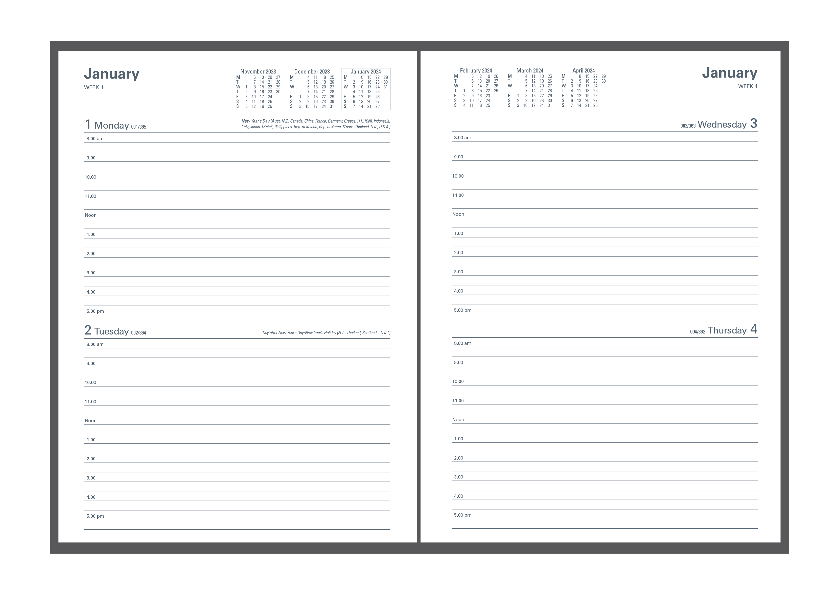 Collins Kingsgrove 2024 Diary - 2 Days to a Page View