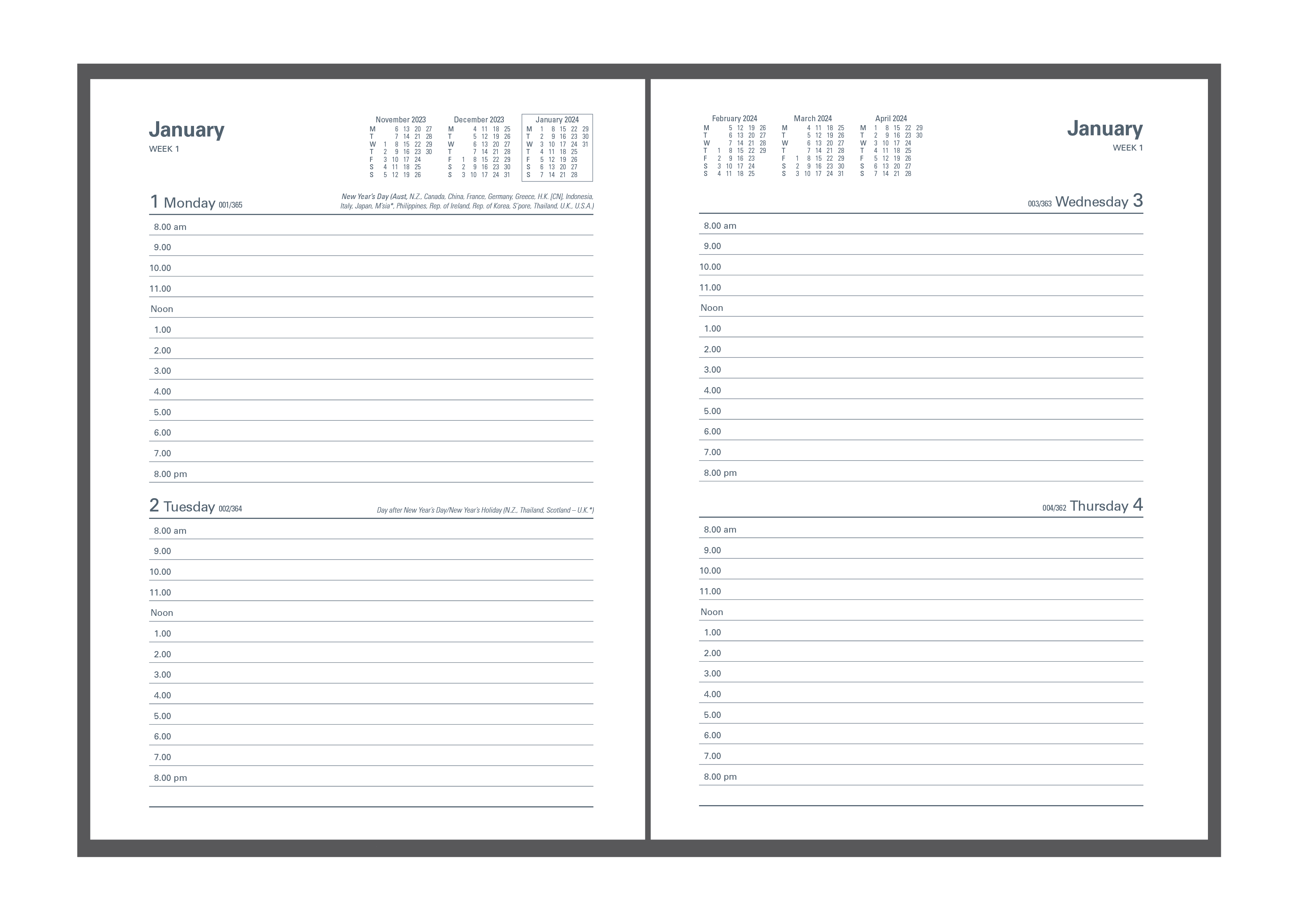 Kingsgrove 2024 Diary - 2 Days to a Page, Size A5