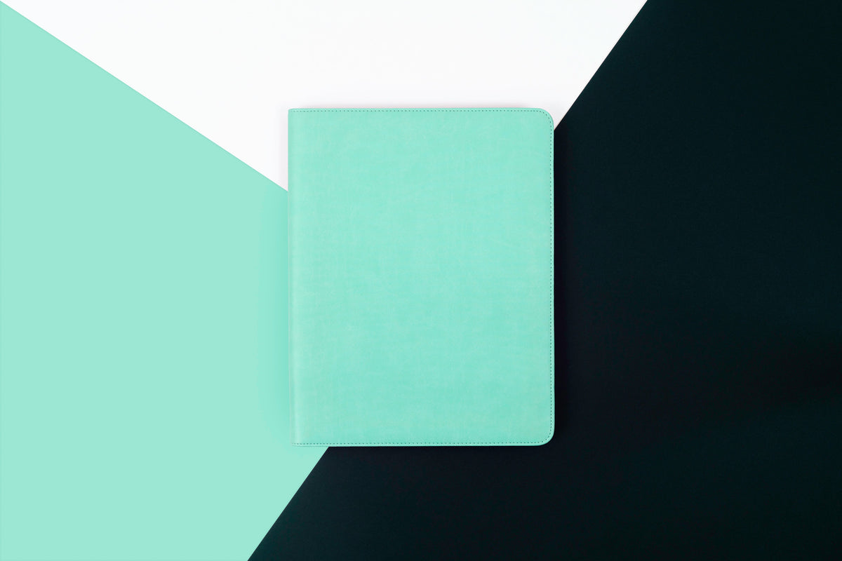 Intentus Organiser A4 PU Leather-Like Folder with Ruled Refill Pad - Sour Grape Teal