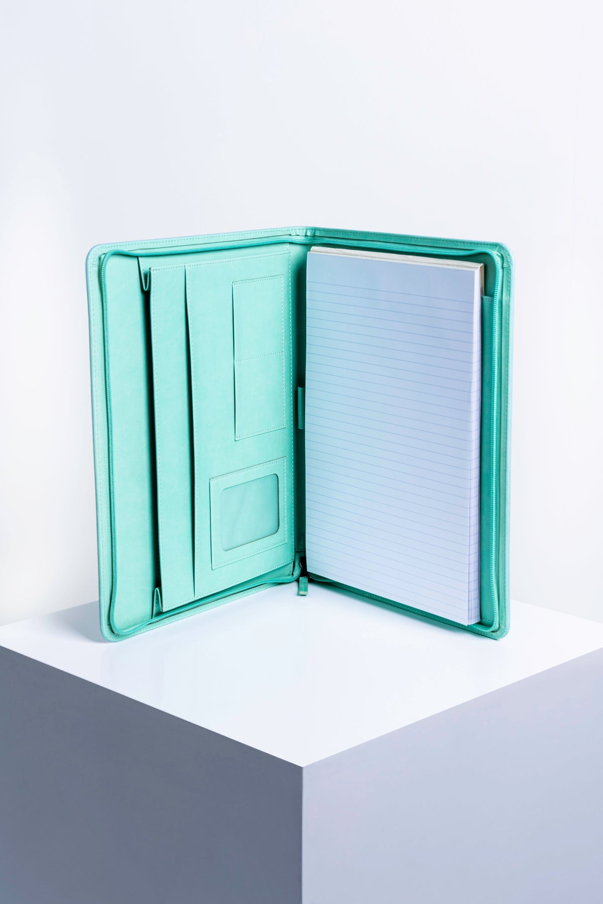 Intentus Organiser A4 PU Leather-Like Folder with Ruled Refill Pad - Sour Grape Teal