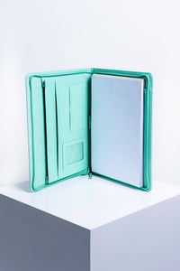 Intentus Organiser A4 PU Leather-Like Folder with Ruled Refill Pad - Sour Grape Teal