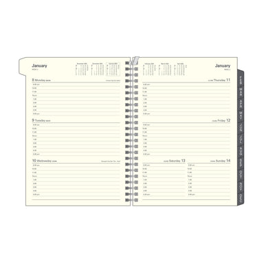 Plan + Note Pro 2024 Diary - Week to View with Notepad, Size A5 Charcoal / A5 (210 x 148mm)