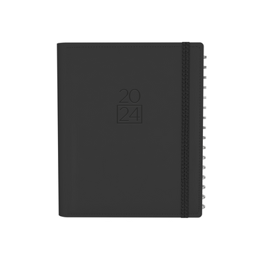 Plan + Note Pro 2024 Diary - Week to View with Notepad, Size A5 Charcoal / A5 (210 x 148mm)