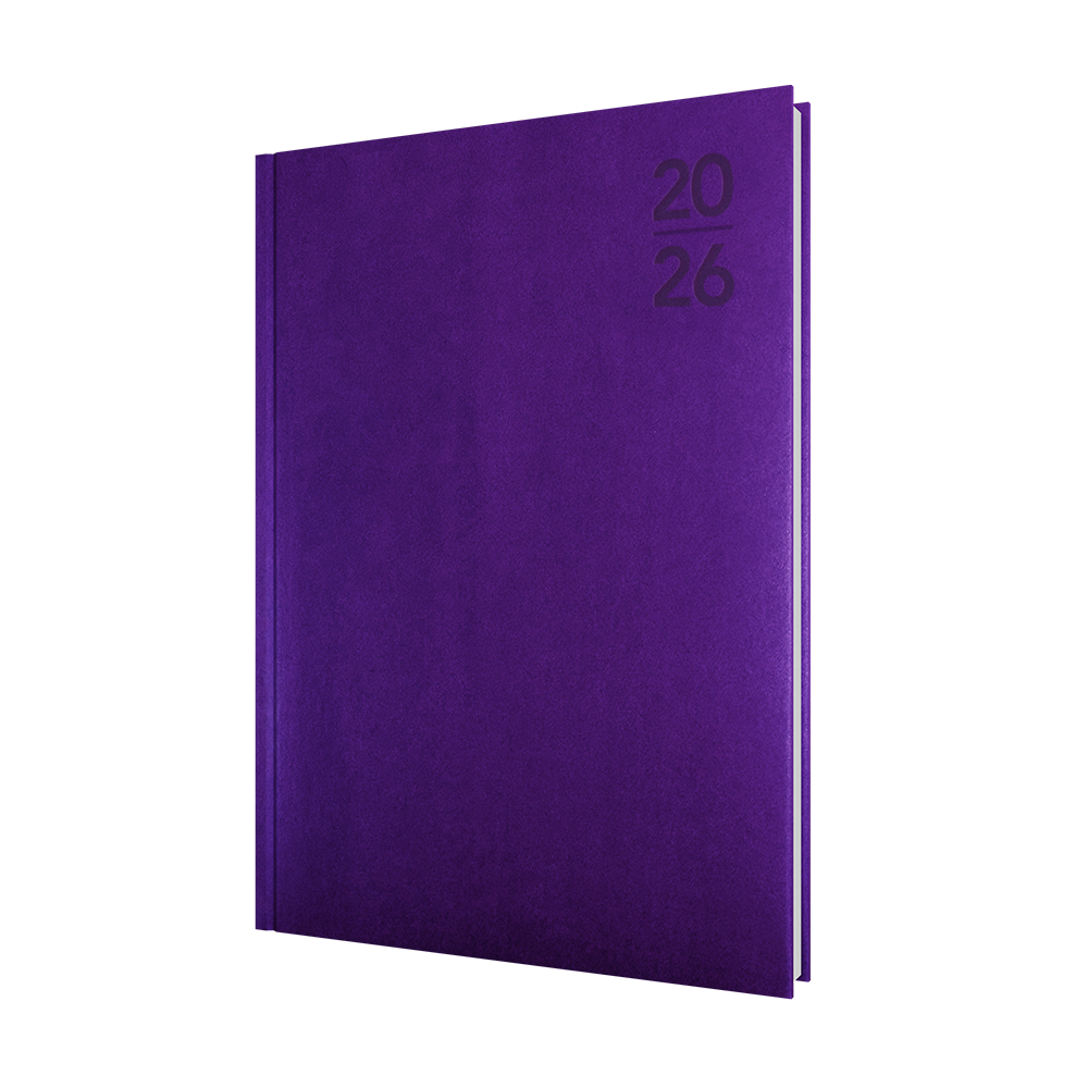 Silhouette Calendar Year 2026 Diary/Planner, Day to Page, A4 Padded Cover