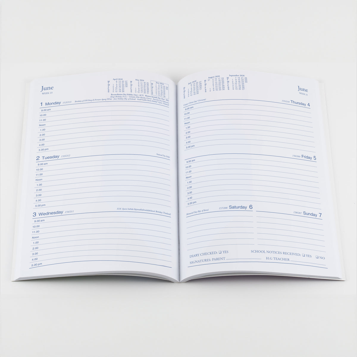 Colplan Student Diary Calendar Year 2026 Diary/Planner, Week to View - Perfect Bound , A5 Soft Cover