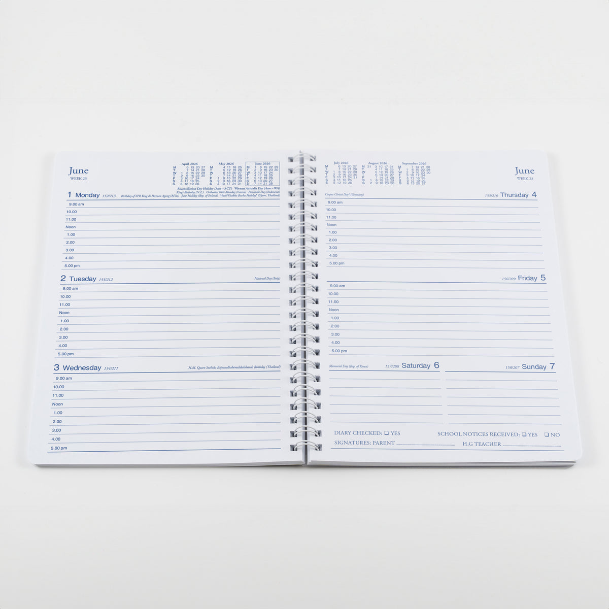 Colplan Student Diary Calendar Year 2026 Diary/Planner, Week to View - Spiral Bound, A5 Soft Cover