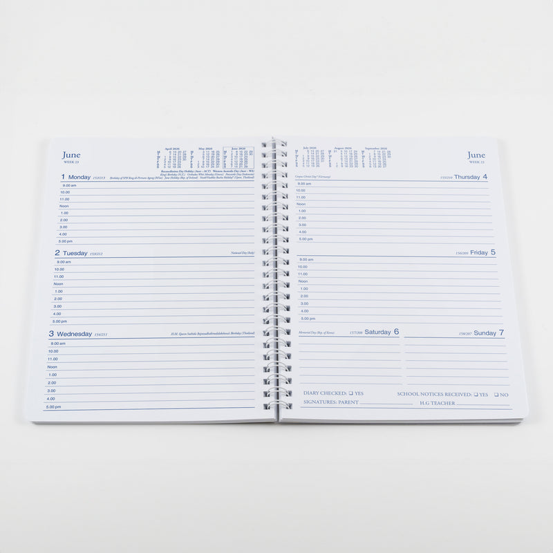 Colplan Student Diary Calendar Year 2026 Diary/Planner, Week to View - Spiral Bound, A5 Soft Cover