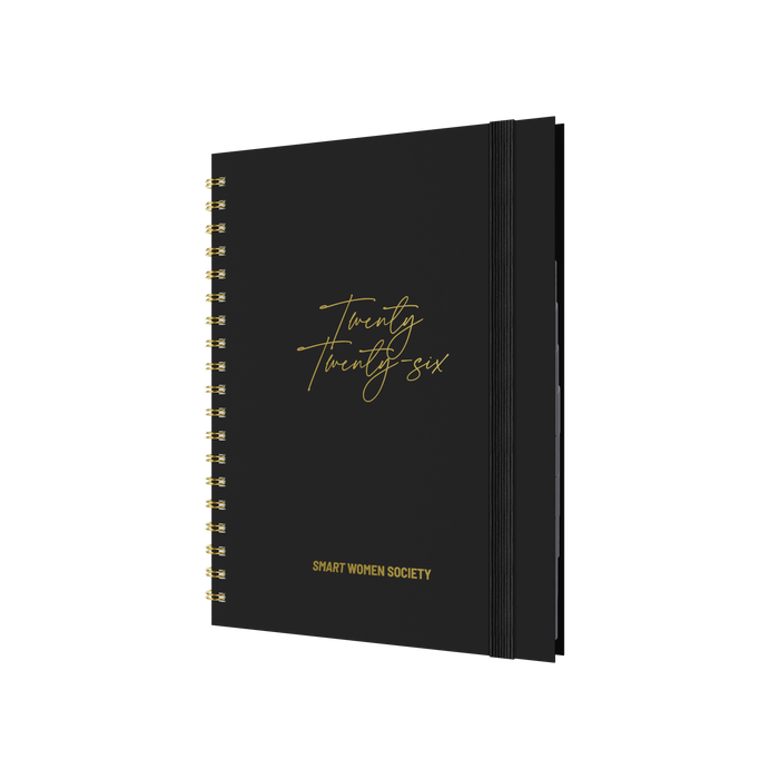 Smart Women Society Calendar Year 2026 Diary/Planner, Week to View, B5 Wiro Bound -Charcoal