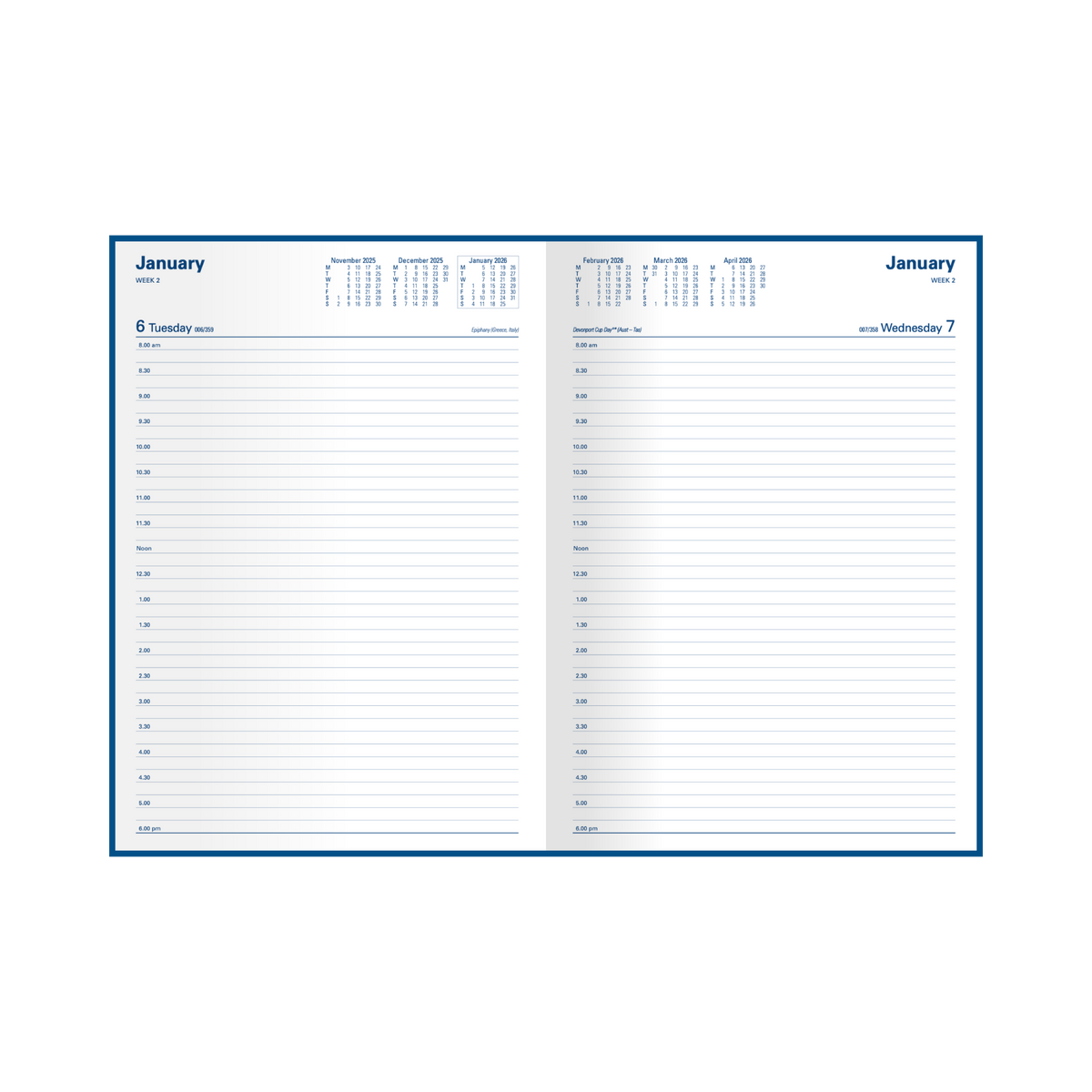 Kingsgrove Calendar Year 2026 Diary/Planner, Day to Page, A4 Hard Cover