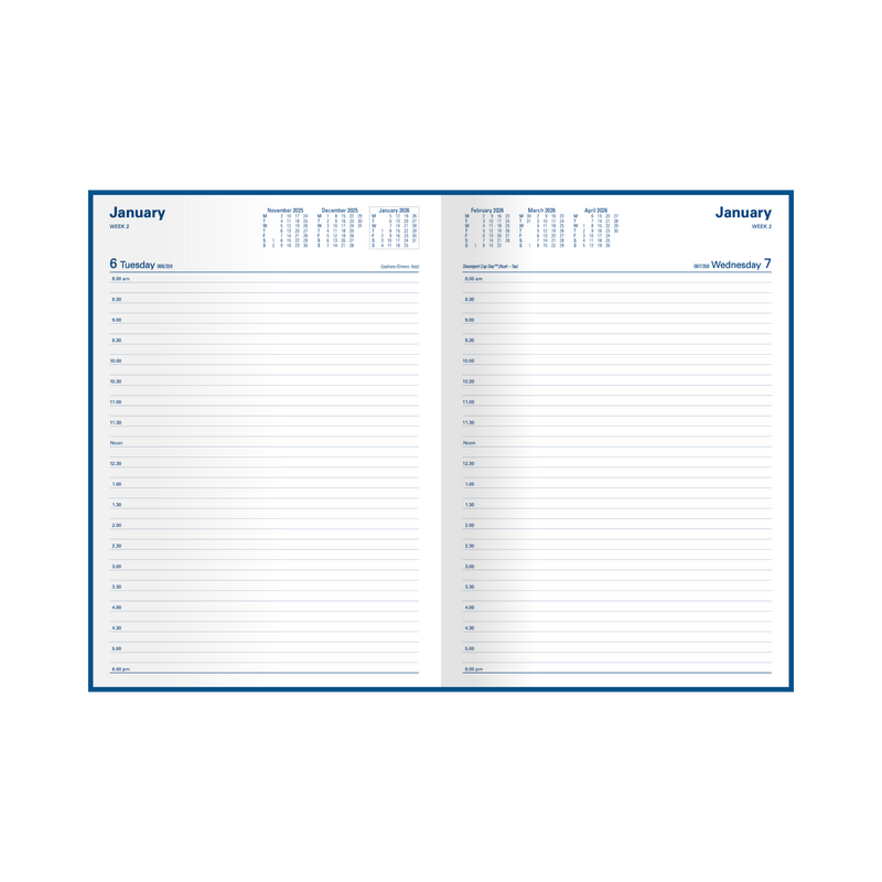 Kingsgrove Calendar Year 2026 Diary/Planner, Day to Page, A4 Hard Cover
