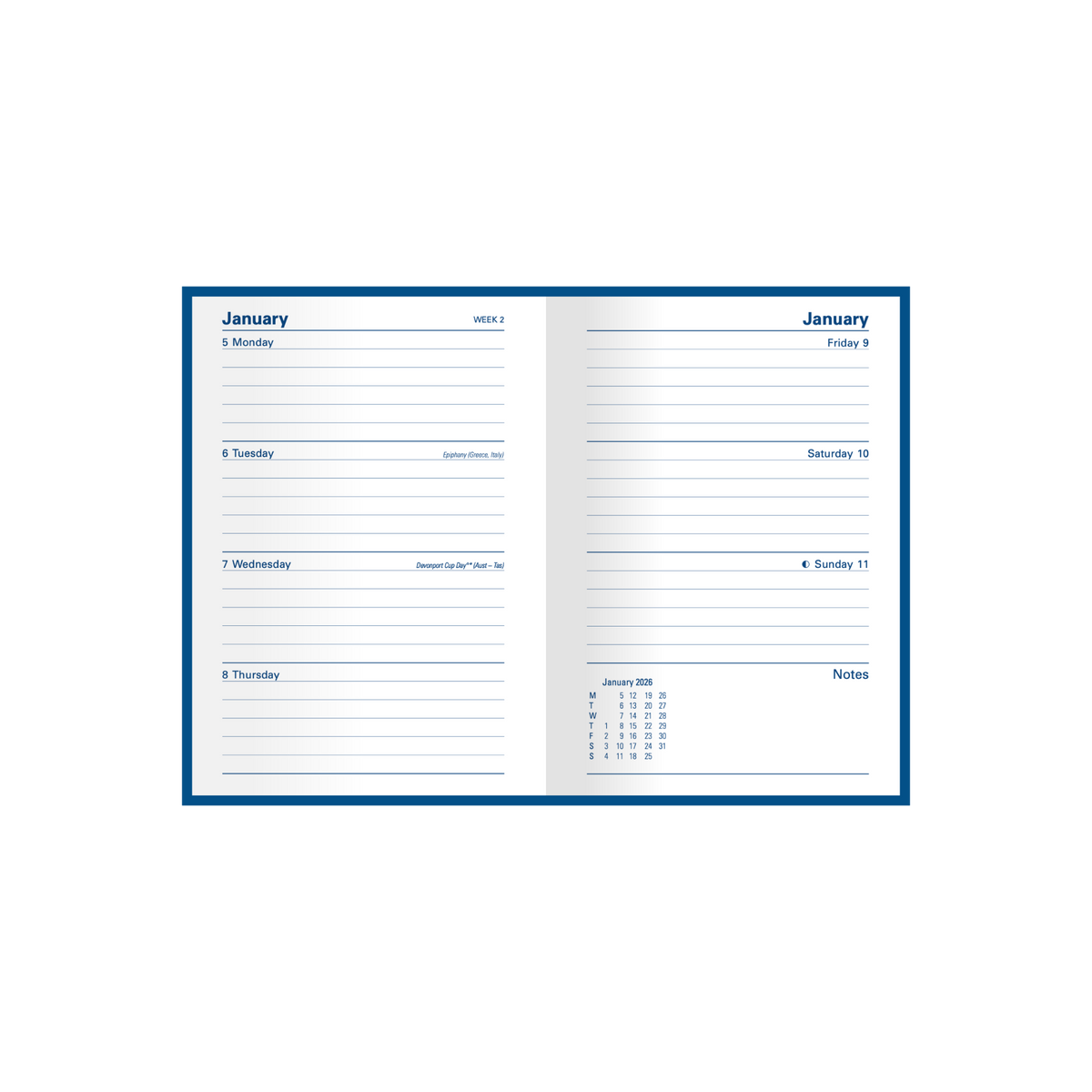 Kingsgrove Calendar Year 2026 Diary/Planner, Week to View, A6 Hard Cover