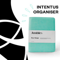 Intentus Organiser A4 PU Leather-Like Folder with Ruled Refill Pad - Sour Grape Teal