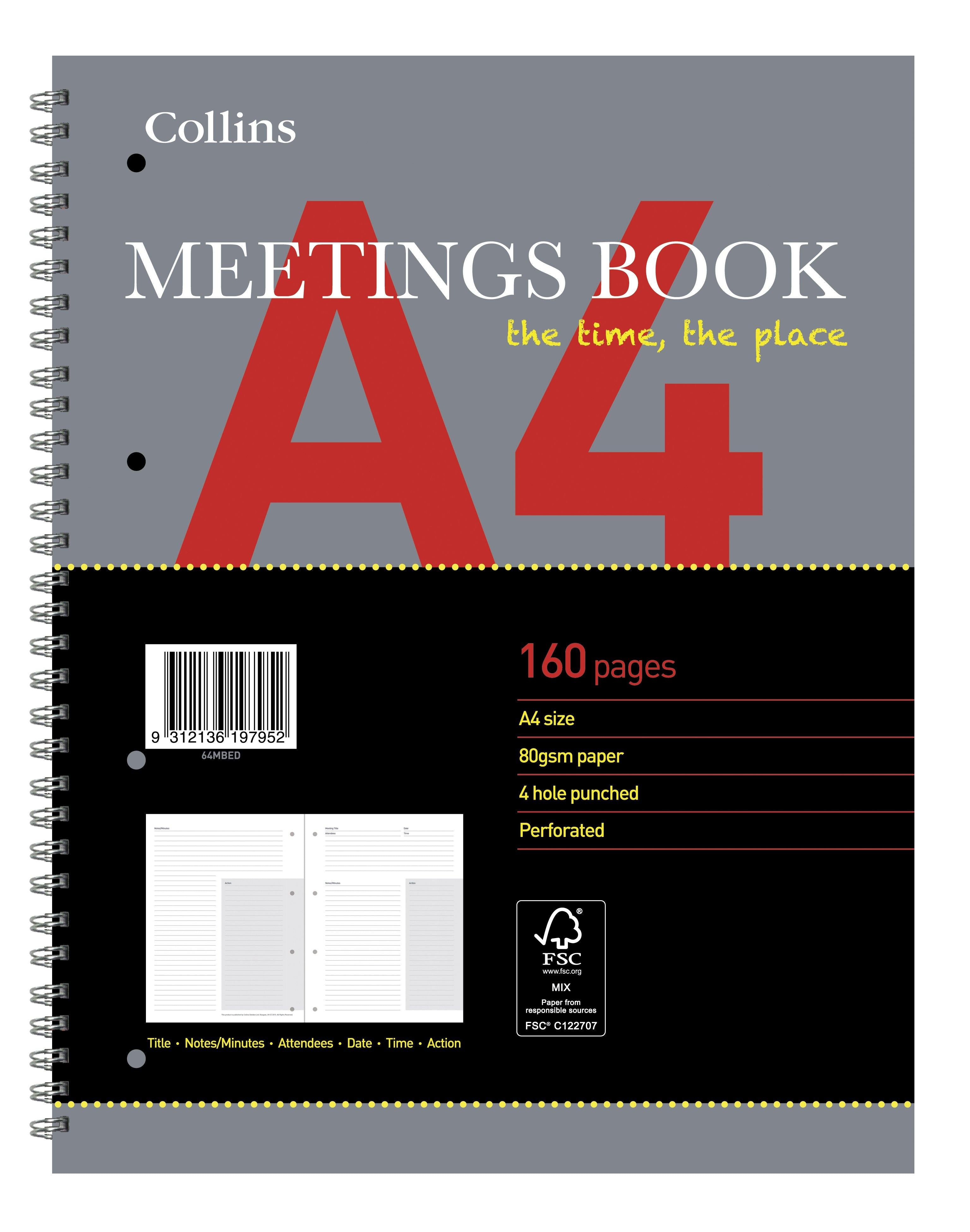 A4 Meetings Book - Collins Debden
