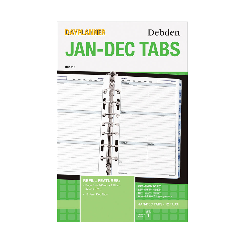 DayPlanner - Desk Size Jan - Dec Tabs - Collins Debden