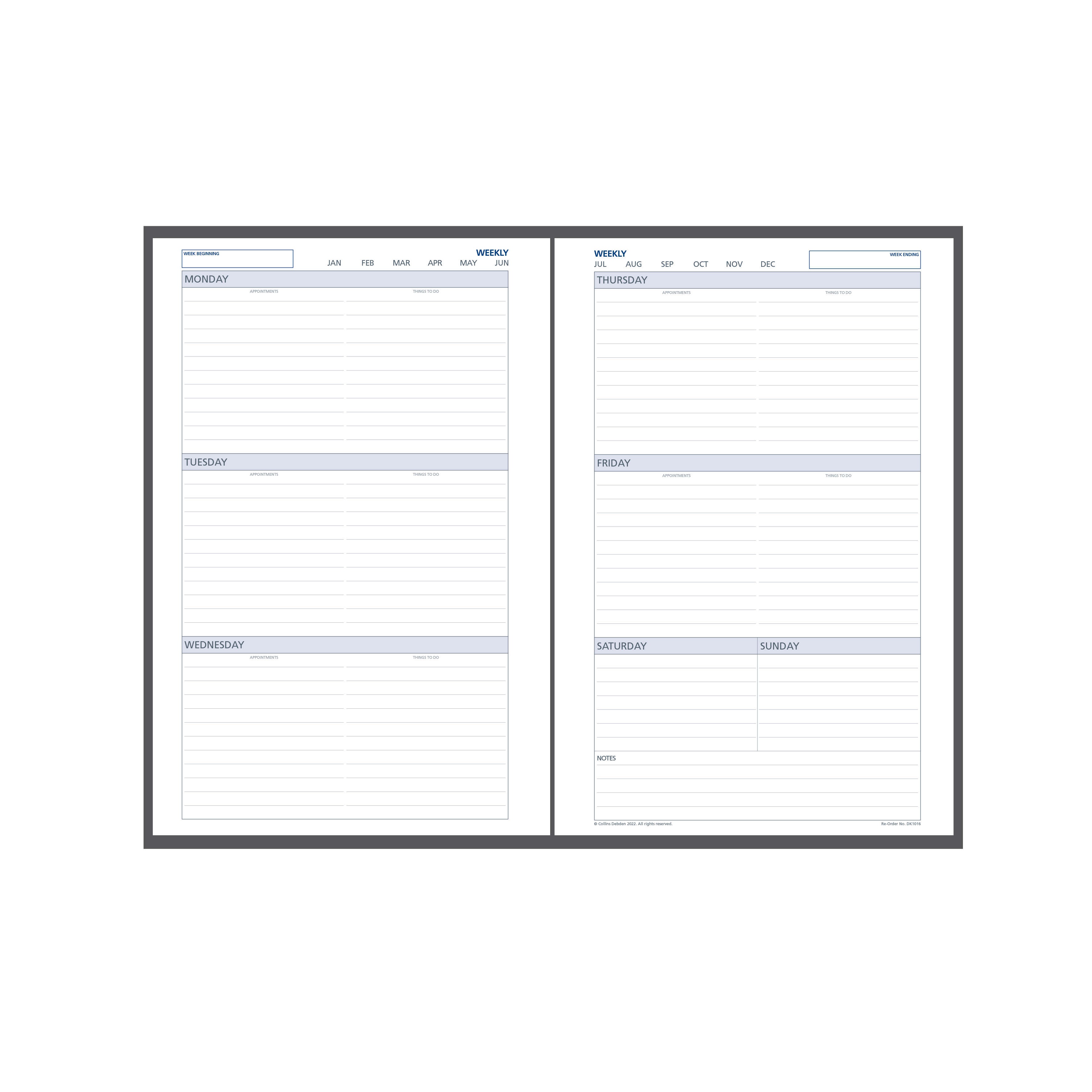 DayPlanner - Desk Size Weekly Non-Dated Default Title