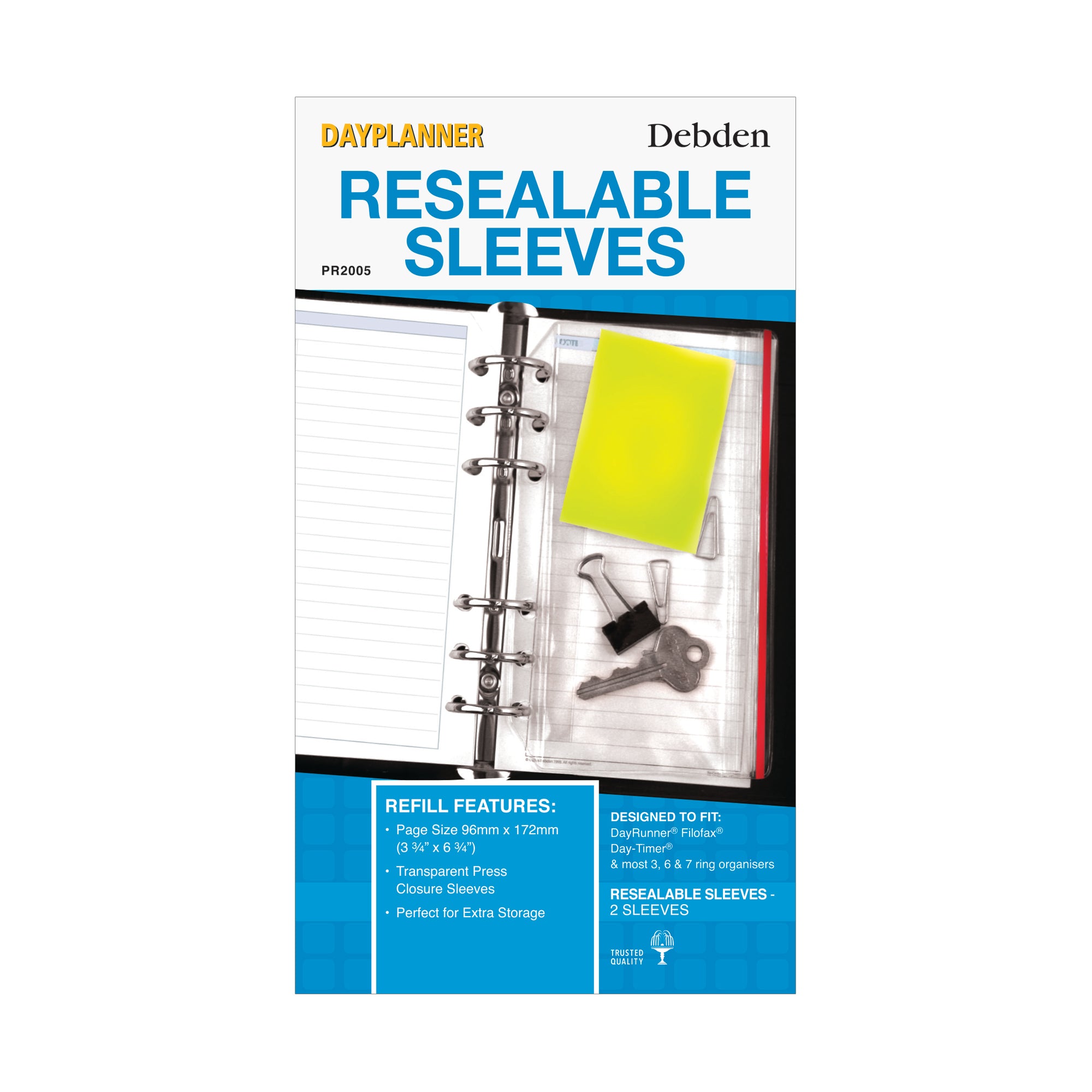 DayPlanner - Personal Size Resealable Sleeve Bag (2 Pack) - Collins Debden