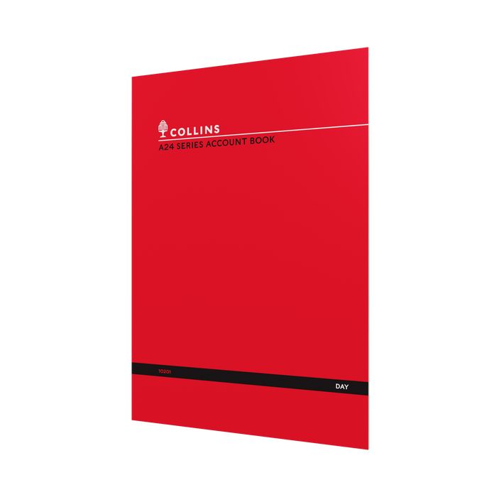 48PP A4 Day Book – Staple Bound with Soft Cover in Red or Green – Collins A24 Series “Account & Analysis” Range