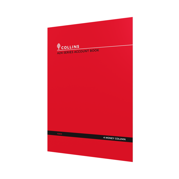 24PP A4 4 Money Column Account Book – Staple Bound – Collins A24 Series “Account & Analysis” Range