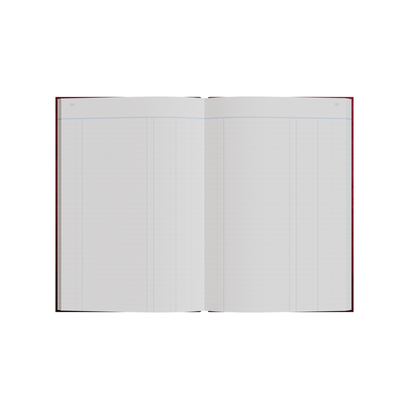 84PP A4 Journal Account Book – Sewn Section Pages – Hardcover in Red – Collins 3880 Series “Account & Analysis” Range