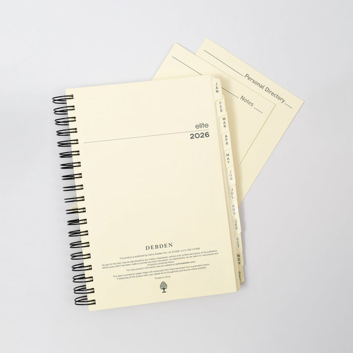 Elite Calendar Year 2026 Diary/Planner, Day to Page, Executive Refill