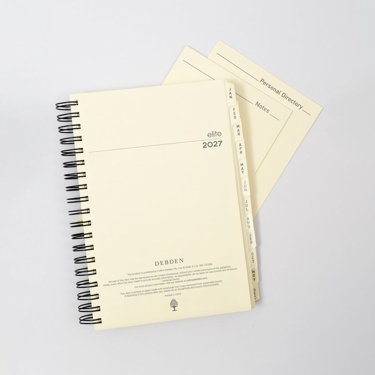2027 Calendar Year Diary/Planner - 12 Month Executive Day to Page - Refill - Collins Elite Range