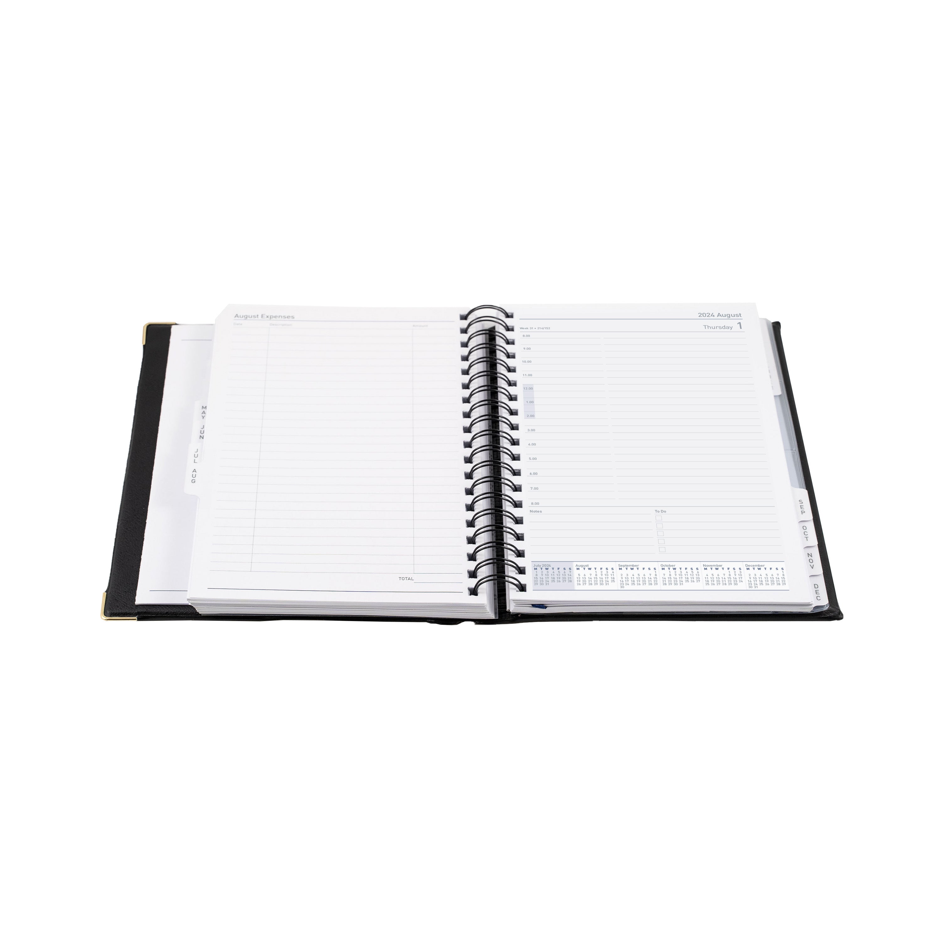 Debden Elite PVC 2024 Diary - Day to a Page View (Executive Size, 8am - 8pm, hourly)