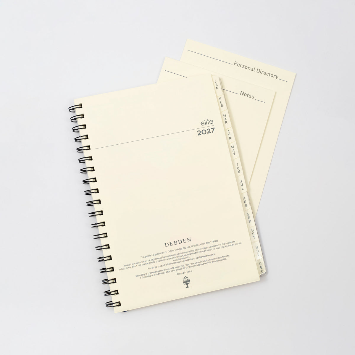 2027 Calendar Year Diary/Planner - 12 Month Executive Week to View - Refill - Collins Elite Range