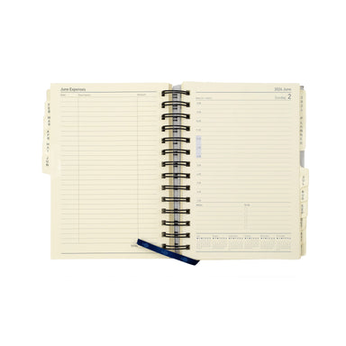 Elite Desk Diary Refill 2024 - Day to Page, Size Compact (14 Rings) Compact (190 x 127mm)