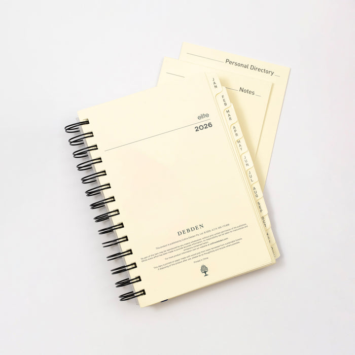 Elite Calendar Year 2026 Diary/Planner, Day to Page, Compact Refill