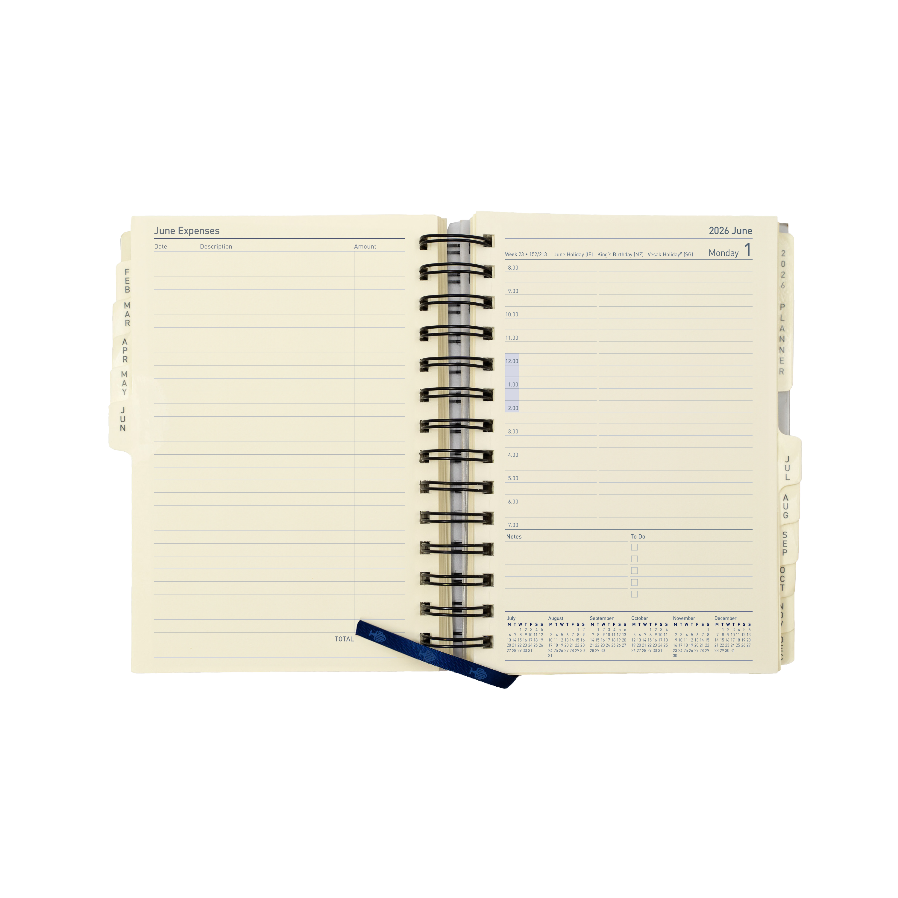 Elite Calendar Year 2026 Diary/Planner, Day to Page, Compact Refill